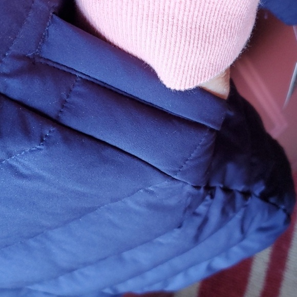 Nuage Navy puffer jacket faux fur hood. Expandable zips on side NWT Small - Picture 13 of 16